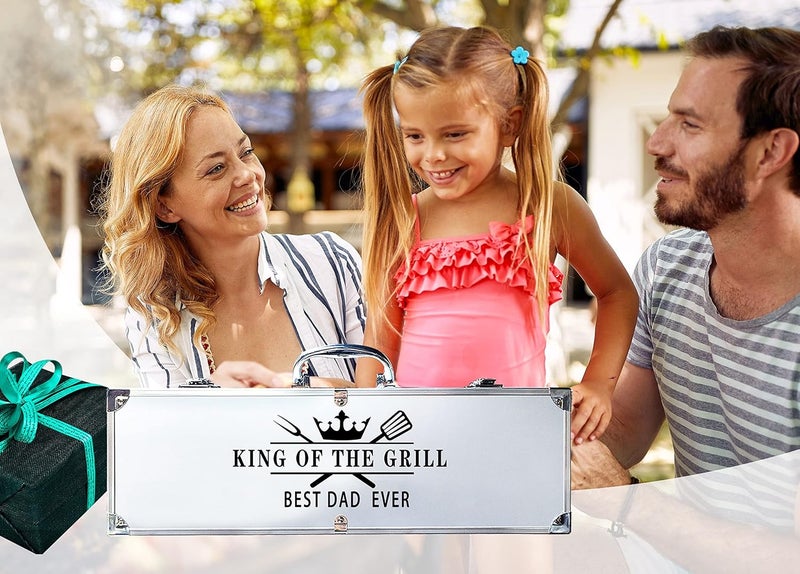 Bonsai Tree Dad Birthday Gifts from Daughter, Gifts for Dad, Best Dads Ever Gift for Fathers Day - Cool Grilling BBQ Present for Father from Son - Daddy Stainless Steel Metal Tool Heavy Duty Set 4 - Image 4